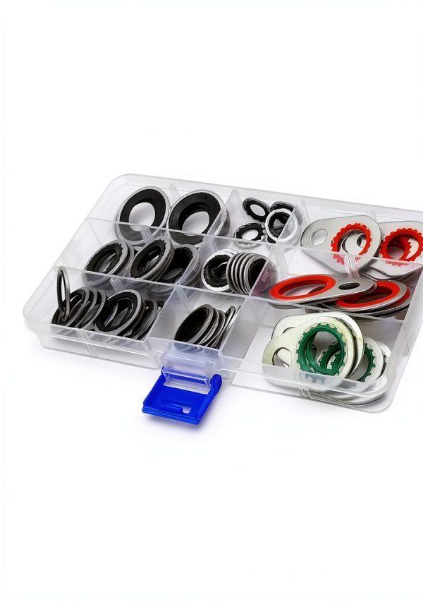 Opuweiy Automotive Air Compressor Seals Metal Rubber Washers-3