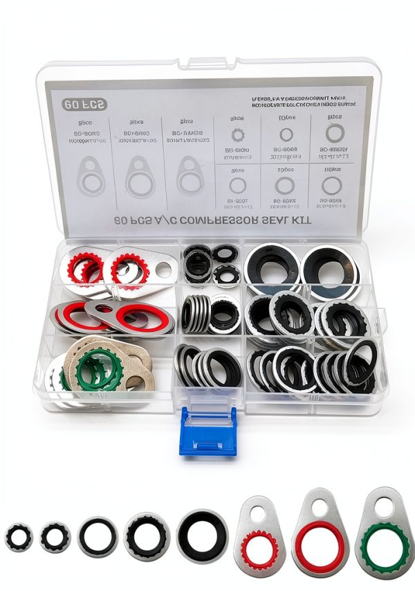 Opuweiy Automotive Air Compressor Seals Metal Rubber Washers-0