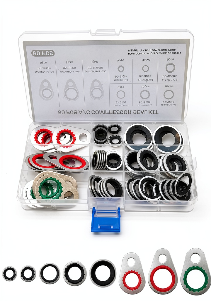 High-quality metal and rubber A/C compressor sealing gaskets