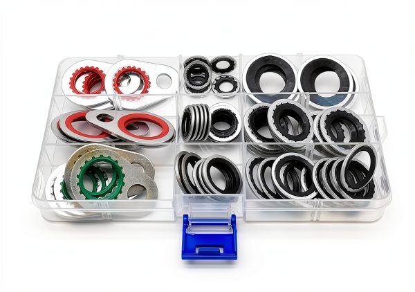 Opuweiy Automotive Air Compressor Seals Metal Rubber Washers-5