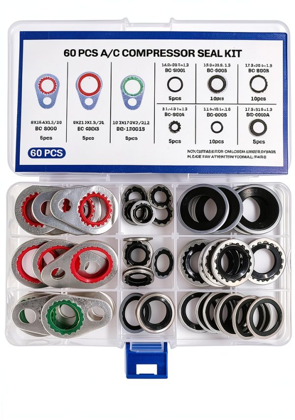 MUQIDA A/C Compressor Gasket Seals Metal Rubber-0