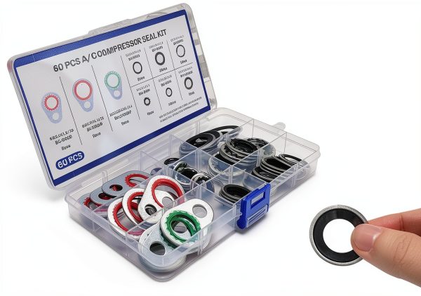 MUQIDA A/C Compressor Gasket Seals Metal Rubber-3