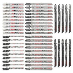 Contractor Jigsaw Blades 50 Set with Case – T‑Shank for Wood Metal-0