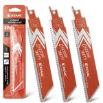 EZARC Carbide Reciprocating Saw Blade 6-Inch 8TPI 3-Pack Thick Metal-0