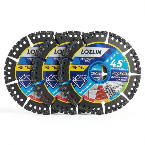 Diamond 4.5" 3-Pack Saw Blade LOZLIN Heavy Duty Angle Grinder Discs-0